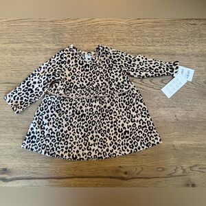 Baby girl leopard print dress with gray leggings